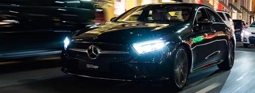Black Mercedes-Benz CLS Luxury Car